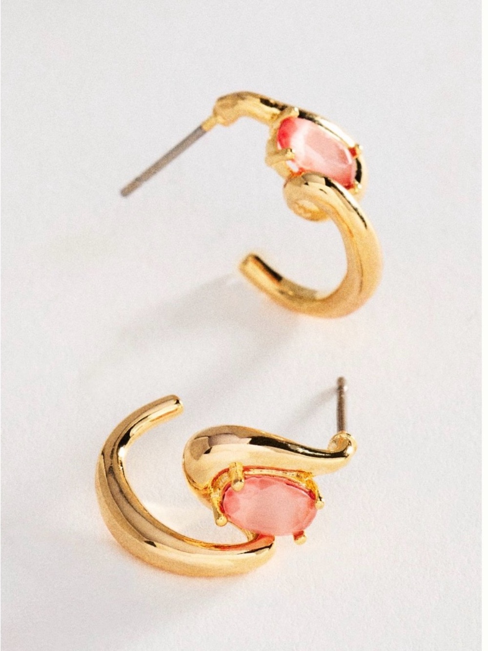 Anthropologie Delicate Stone Huggie Earrings
